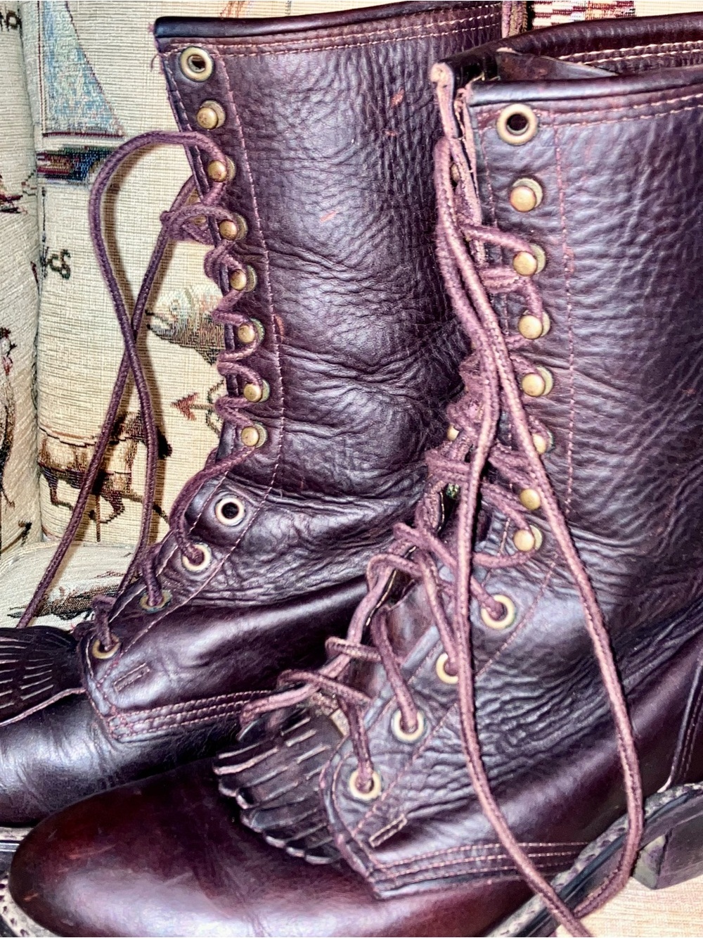 Double H Packer Burgundy Leather Boots size 9M EUC - Picture 6 of 13